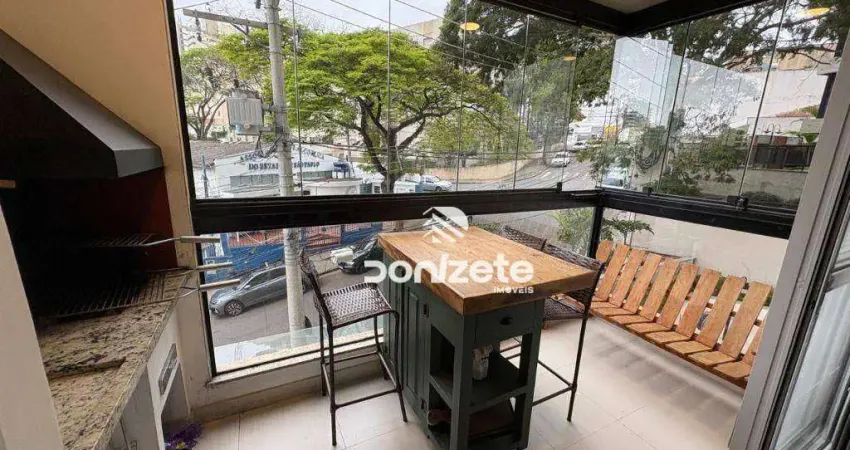 Apartamento com 2 dormitórios para alugar, 89 m² por r$ 5.580,00/mês - jardim bela vista - santo andré/sp