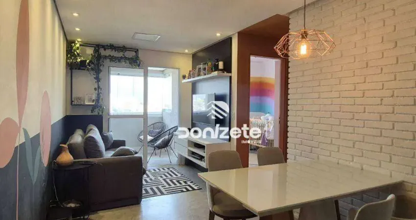Apartamento com 2 dormitórios à venda, 52 m² por r$ 425.000,00 - vila scarpelli - santo andré/sp