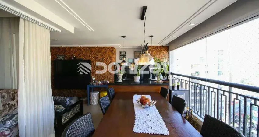 Apartamento 3 suítes mobiliado com varanda gourmet, 4 vagas – Campestre, Santo André