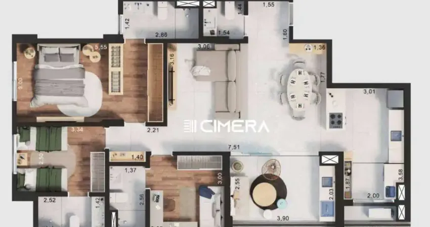 Magnifique andar alto - único c/ vgs paralelas / mangal excelente apartamento com 115,57m²