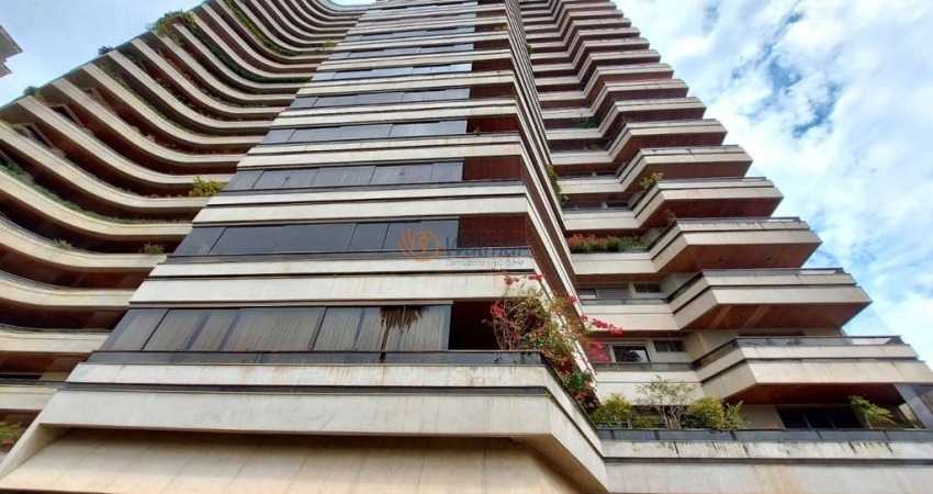 Espaçoso apartamento de luxo no Cambuí: 4 quartos, 4 suítes, 3 salas, 6 banheiros, 4 vagas de garagem, 415,64m². Venha conhecer!