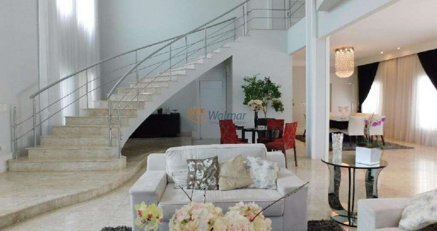 Luxuosa casa em condomínio à venda em Campinas-SP, Alphaville Campinas: 4 quartos, 4 suítes, 4 salas, 7 banheiros, 8 vagas, 620m².