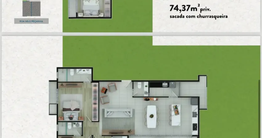 Apartamento com 2 quartos à venda no Floresta, Joinville 
