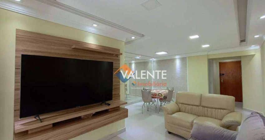 Apartamento mobiliado com 3 dormitórios, 132 m² - venda por R$ 700.000 ou aluguel por R$ 6.000/mês - Aviação - Praia Grande/SP