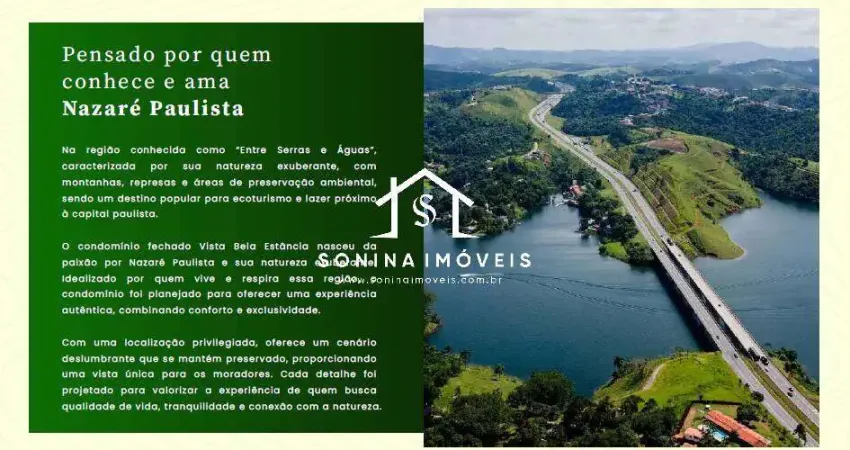 Venda - lote em condominio -vista bela estância- represa de nazaré paulista