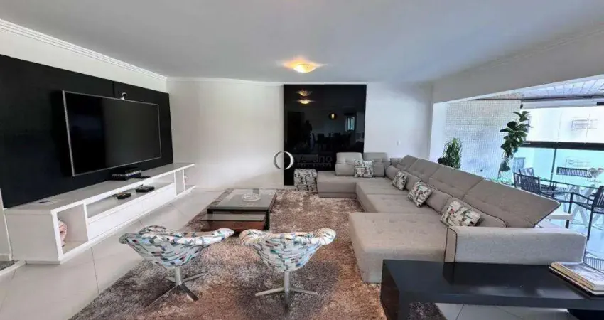 Apartamento enseada guaruja com 5 quartos 5 suites com area de lazer completa,lindo decorado oportunidade com vaga nautica com bar