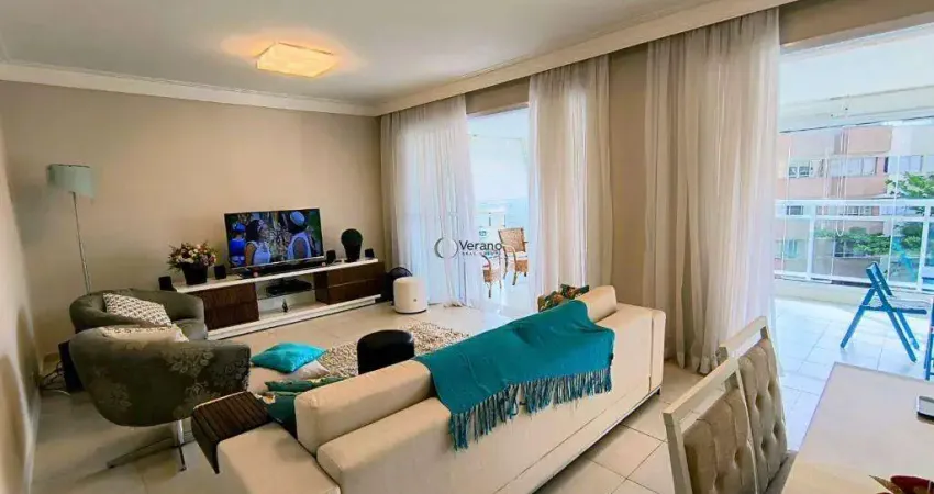 Apartamento com 3 suítes, 300 metros da praia, lazer, 2 vagas de garagem