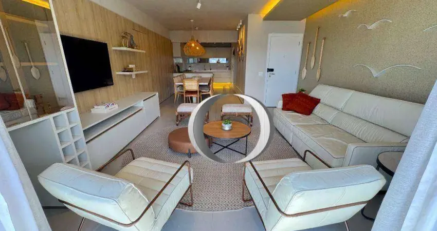 Apartamento deslumbrante, moderno e sofisticado, pé na areia, vista total para o mar e lazer clube