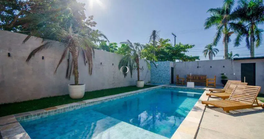 Casa mobiliada à beira-mar em guarujá - balneário praia do pernambuco, com vista para o mar