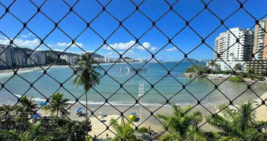 Apartamento frente mar com varanda gourmet, 3 quartos, 2 vagas à venda, 120 m² por r$ 1.700.000 - astúrias - guarujá/sp