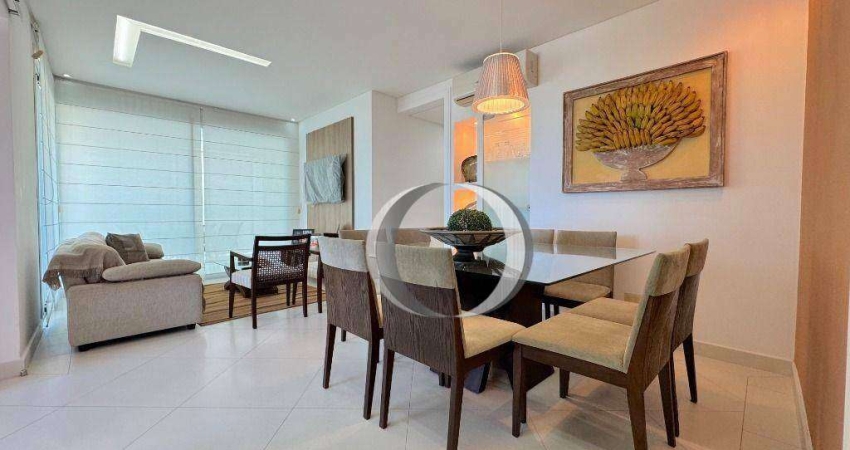 Apartamento com 3 suítes, vista para o mar, varanda gourmet, 2 vagas à venda, 127 m² por R$ 950.000 - Enseada - Guarujá/SP