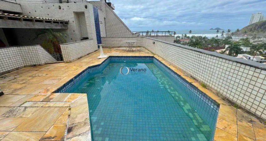 Cobertura com vista para o mar, 5 quartos, 5 vagas, piscina, espaço gourmet e sauna, à venda, 240 m² por r$ 1.300.000 - enseada -