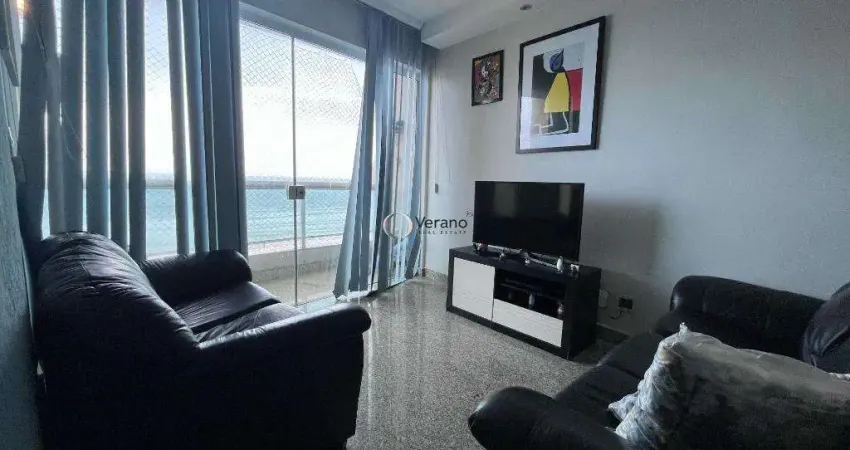 Apartamento mobiliado à venda em guarujá - pitangueiras, com vista para o mar e pé na areia