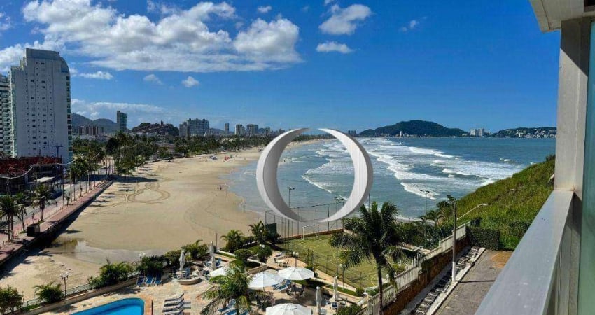 Apartamento totalmente reformado, vista para o mar, 3 quartos (sendo 1 suíte), 2 vagas à venda, 161 m² por R$ 1.400.000 - Pitangueiras - Guarujá/SP