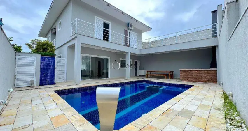 Casa a venda em jardim albamar, guarujá - mobiliada, com piscina e vista para o mar