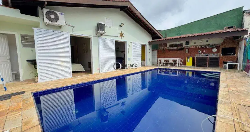 Casa mobiliada com piscina e churrasqueira em jardim albamar, guarujá - venda