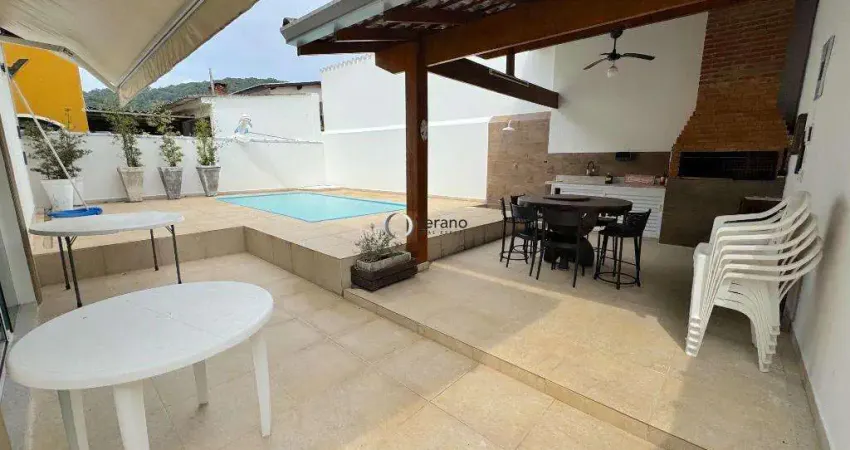 Casa mobiliada com piscina e churrasqueira em jardim albamar, guarujá - venda