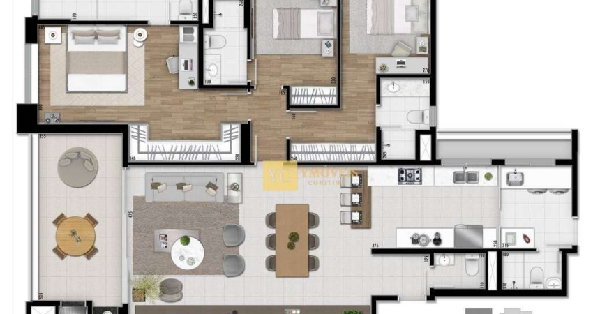 Apartamento com 3 dormitórios à venda, 141 m² por R$ 1.967.000,00 - Bigorrilho - Curitiba/PR