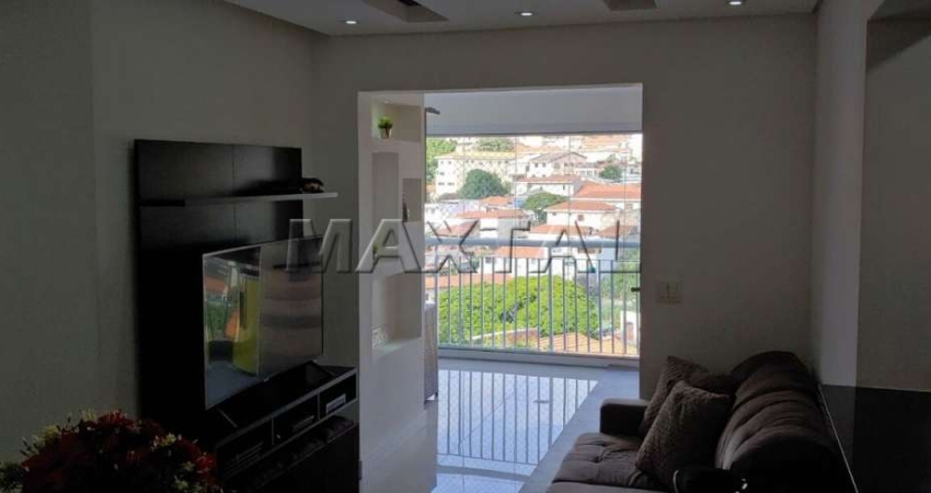Apartamento de 2 dormitórios, churrasqueira na varanda e lazer completo, com 1 vaga.