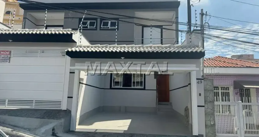 Sobrado de 247m², 3 quartos com suítes, 2 salas, churrasqueira e 2 vagas, no Imirim.