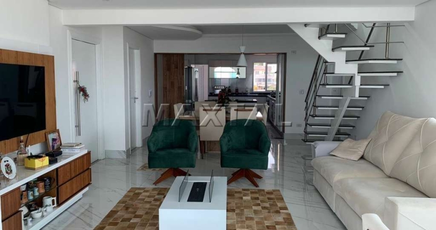 Cobertura a venda,230m², 4 dormitórios, 3 suítes, sala, cozinha e 5 vagas