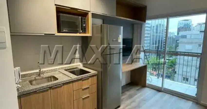Studio disponível para venda ou locação de 24 m², com sacada e 01 suíte, na vila olímpia.