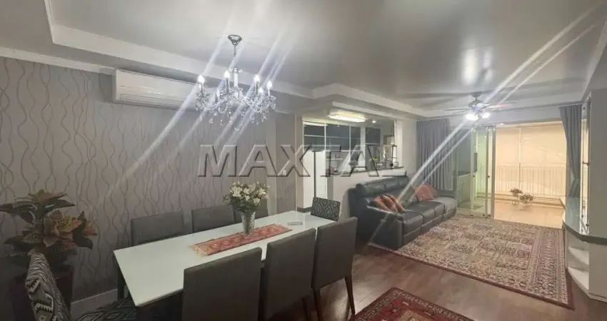 Apartamento seminovo mobiliado em santana de 123 m², varanda gourmet, 2 suítes e 2 vagas.