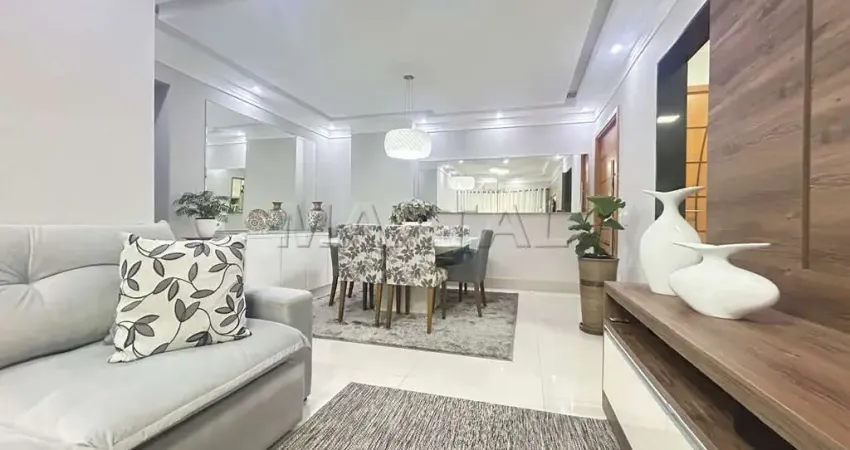 Apartamento à venda na praia grande, 130 m², 3 suítes, 1 sala e 2 vagas de garagem.