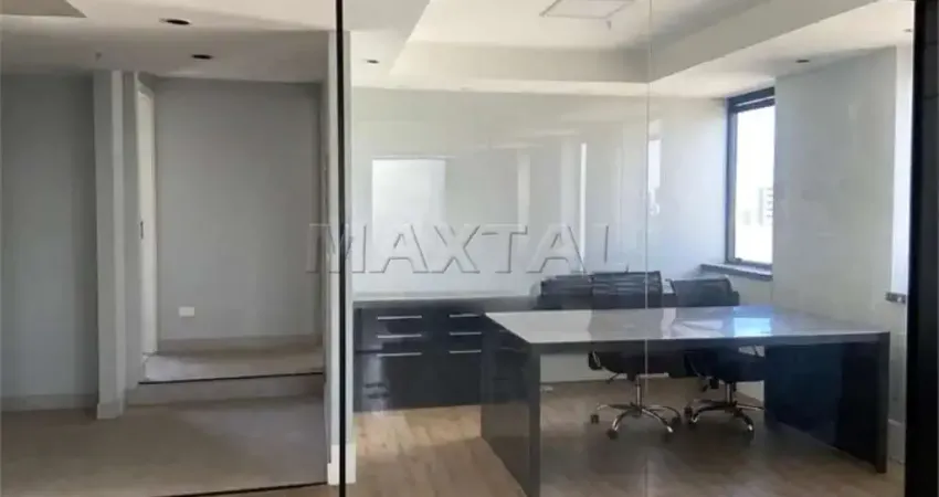 Sala comercial para locação de 140m², com 3 banheiros e 4 vagas, na santa cecilia