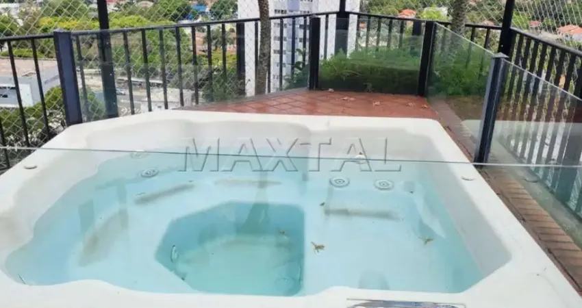 Cobertura para locação de 270m², com 3 dormitórios, e 4 vagas, em santo amaro.