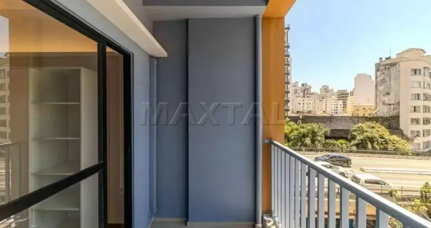 Studio para alugar com 1 dormitório, no largo do arouche, república, com varanda.