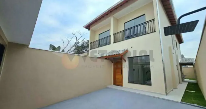 Sobrado com  116 m² e 3 dormitórios à venda por r$ 620.000 - balneário dos golfinhos - caraguatatuba/sp