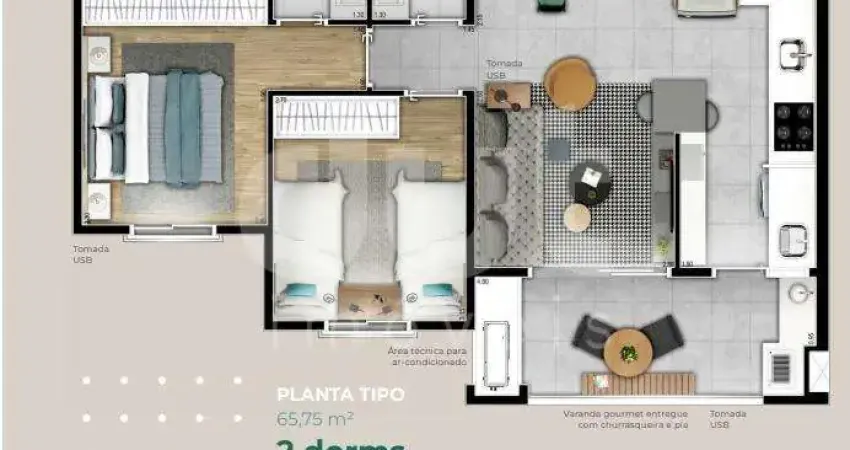 Apartamento com 2 quartos à venda na Avenida Wellman Galvão de França Rangel, 4100, Swiss Park, Campinas