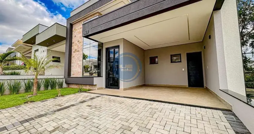 Casa de luxo em condomínio 3 suítes localização estratégica em indaiatuba-sp 147m² pé direito alto e cozinha gourmet