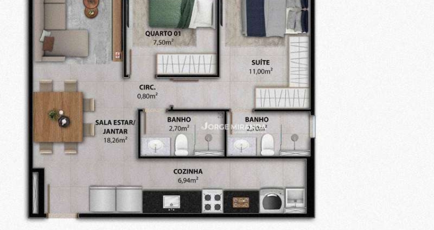 Apartamento com 2 dormitórios à venda, 63 m² por R$ 754.391,27 - Centro - Guarapari/ES