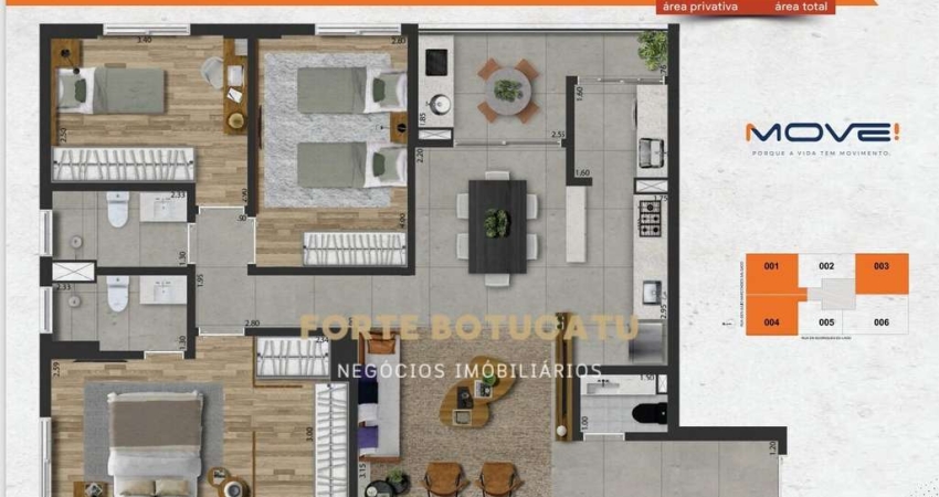 Apartamento com 3 quartos à venda na Rua General Júlio Marcondes Salgado, Centro, Botucatu