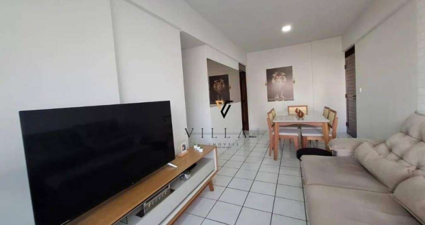 Apartamento com 3 dormitórios, 1 Sala Ampla para 2 Ambientes e Varanda à venda, 76 m² por R$ 460.000 - Manaíra - João Pessoa/PB