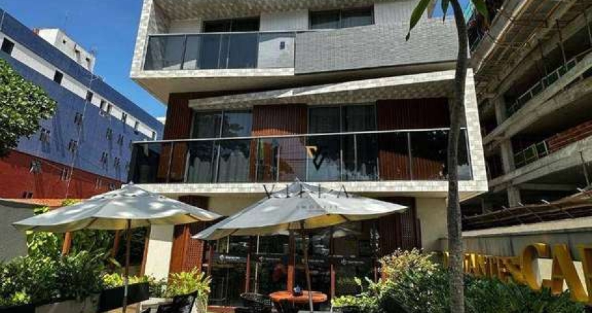 Flat com 1 dormitório, sala e cozinha americana integradas, varanda com vista agradável à venda, 21 m² por R$ 475.000 - Bessa - João Pessoa/PB