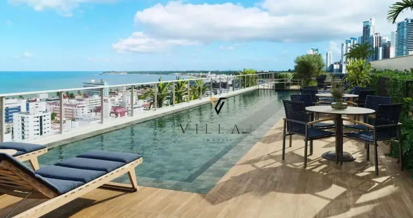 Apartamento a 400m da Praia de Cabo Branco com 2 dormitórios, sala, cozinha e varanda à venda, 60 m² por R$ 913.350 - Cabo Branco - João Pessoa/PB