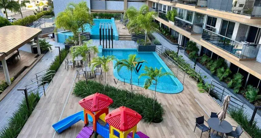 Apartamento extraordinário com 3 dormitórios, 3 salas, cozinha e varanda à venda, 90 m² por r$ 1.530.000 - jardim oceania - joão pessoa/pb