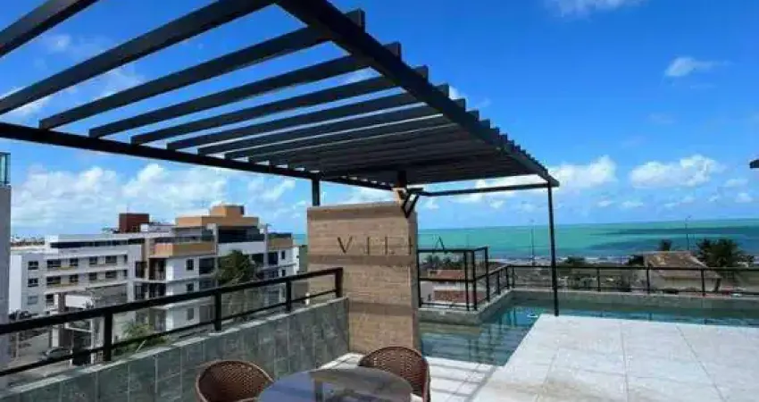 Flat incrível com 1 dormitório, sala e cozinha integradas à venda, 28 m² por r$ 410.000 - bessa - joão pessoa/pb