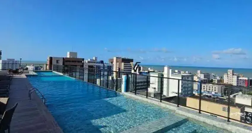 Flat incrível com 1 dormitório, sala e cozinha americana integradas à venda, 17 m² por r$ 420.000 - tambaú - joão pessoa/pb