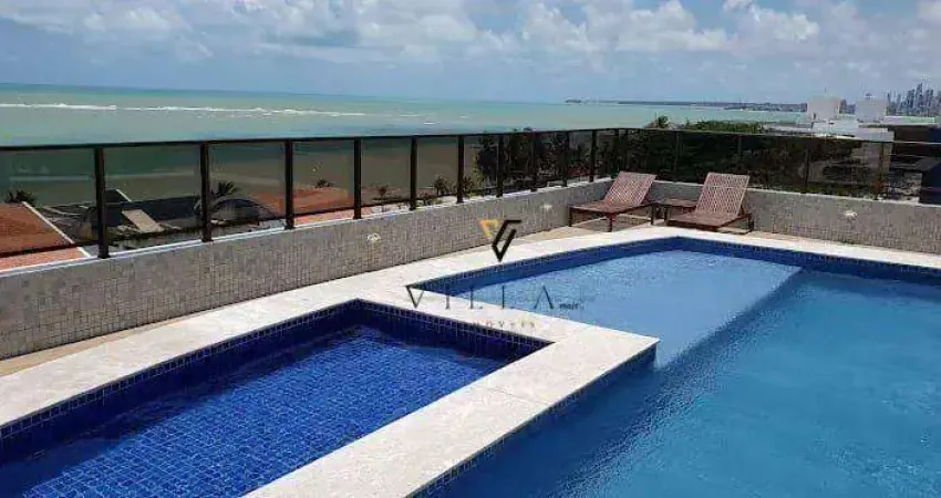Apartamento à beira mar com 3 dormitórios, 2 salas, cozinha e varanda gourmet à venda, 93 m² por r$ 1.220,000,00 - bessa - joão pessoa/pb