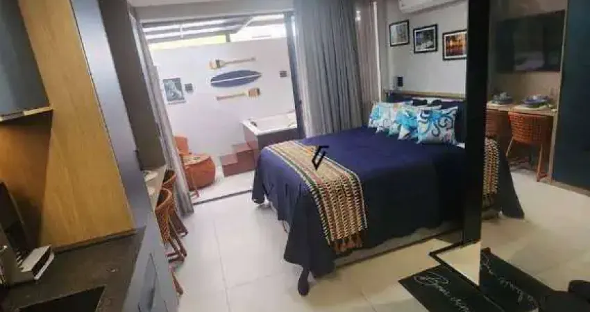 Flat a 50 m do mar com 1 dormitório sala e cozinha integradas à venda, 25 m² por r$ 480.000 - jardim oceania - joão pessoa/pb