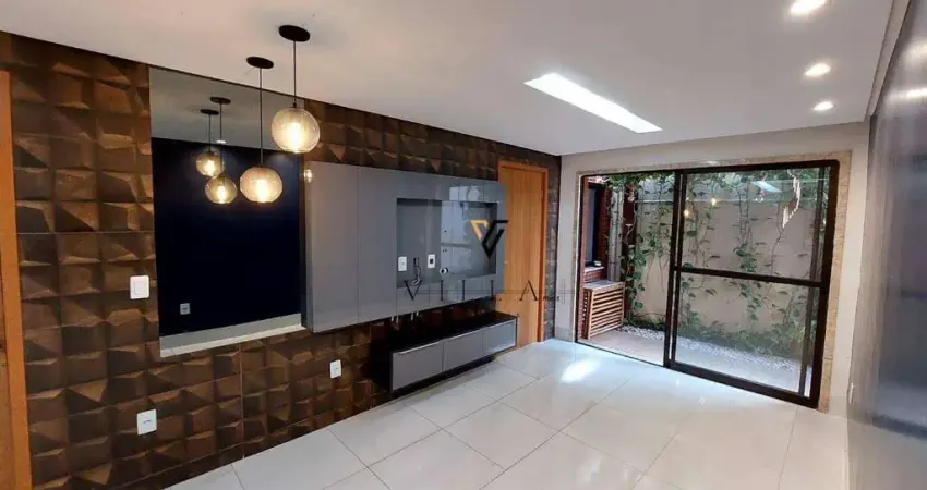 Apartamento térreo no bessa, 95m de área interna e 56m de área externa, com piscina e churrasqueira.