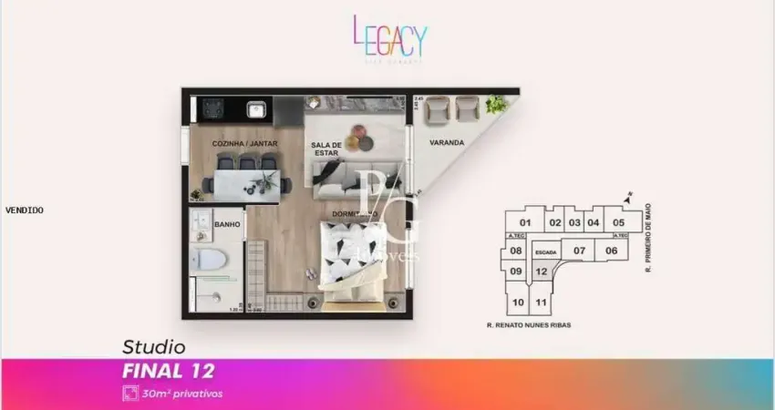 Apartamento 30m² condomínio clube- 1 quarto com sacada - ao lado do mcdonald´s pinhais