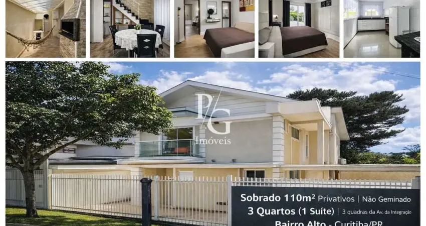 Sobrado 110m² Privativos | Não Geminado | 3 Quartos (1 Suíte) | 3 quadras da Av. da Integração