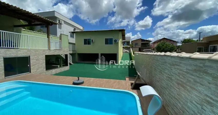 Casa em condomínio fechado, com 120 m², 3 quartos sendo 1 suíte, área gourmet, piscina, salão de jogos, à venda por r$ 680.000 , maricá/rj