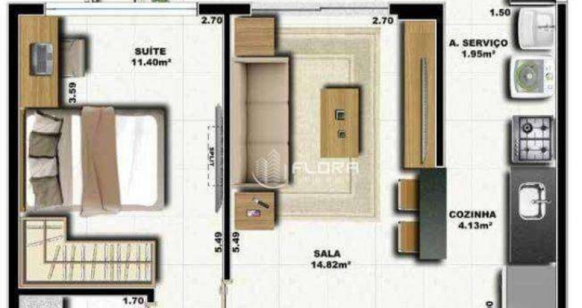 Apartamento com 1 dormitório à venda, 52 m² por R$ 579.000,00 - Itacoatiara - Niterói/RJ