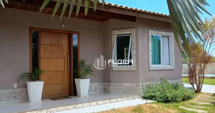 Casa com 3 quartos sendo 1 suíte, piscina, canil, em condomínio fechado , com 270 m², à venda por rs 850.000,00 -  maricá/rj